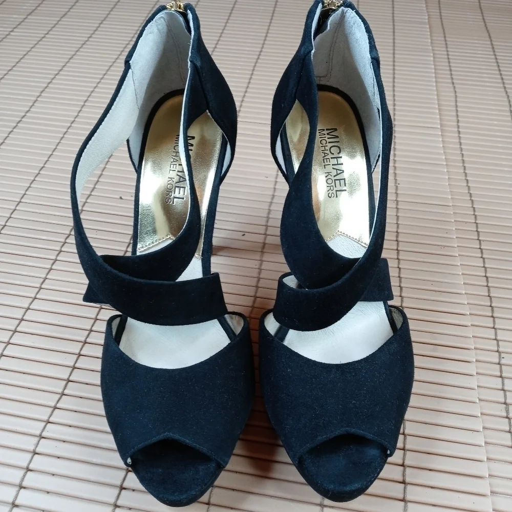 Michael Kors Criss Cross Black Suede Platform 5